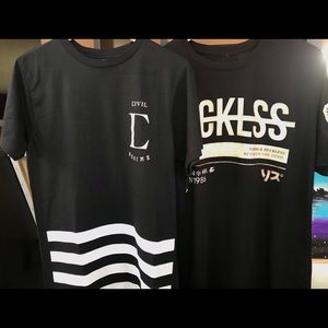 Lot of 2 Civil Regime and Young & Reckless Tee / Tshirt